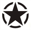 Millitary Star (2 Pieces) Vinyl Die Cut Decals/Bumper Stickers for Windows, Cars, Trucks, , Etc.