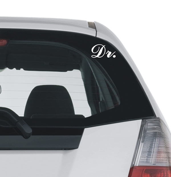 Dr. Running Type Doctor Decal Sticker for Any Car (Standard, White) -2 Nos