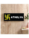 Woopme: Customised Modern Home Laminated Name Plate Acrylic Board For House Outdoor & Indoor Use (White, Black, Yellow)