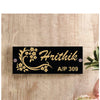 Woopme: Customised Modern Home Laminated Name Plate Acrylic Board For House Outdoor & Indoor Use (Gold, Black)