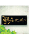 Woopme: Customised Modern Home Laminated Name Plate Acrylic Board For House Outdoor & Indoor Uses (Gold, Black)