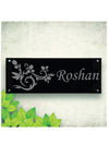 Woopme: Customised Modern Home Laminated Name Plate Acrylic Board For House Outdoor & Indoor Uses (Silver, Black)