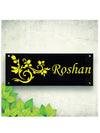 Woopme: Customised Modern Home Laminated Name Plate Acrylic Board For House Outdoor & Indoor Uses (Yellow, Black)
