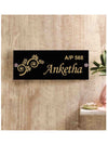 Woopme: Customised Modern Home Laminated Name Plate Acrylic Board For House Outdoor & Indoor Uses (Gold, Black)