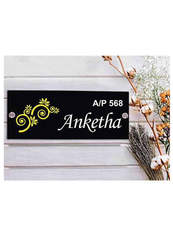 Woopme: Customised Modern Home Laminated Name Plate Acrylic Board For House Outdoor & Indoor Uses (Multicolored)