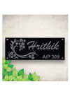 Woopme: Customised Modern Home Laminated Name Plate Acrylic Board For House Outdoor & Indoor Uses (Silver, Black)