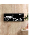 Woopme: Customised Modern Home Laminated Name Plate Acrylic Board For House Outdoor & Indoor Uses (White, Black)