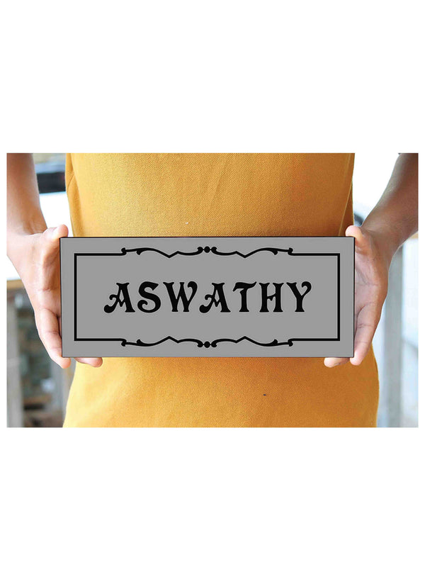 Woopme: Customised Modern Home Name Plate Acrylic Board For House Outdoor & Indoor Uses (Grey, Black)