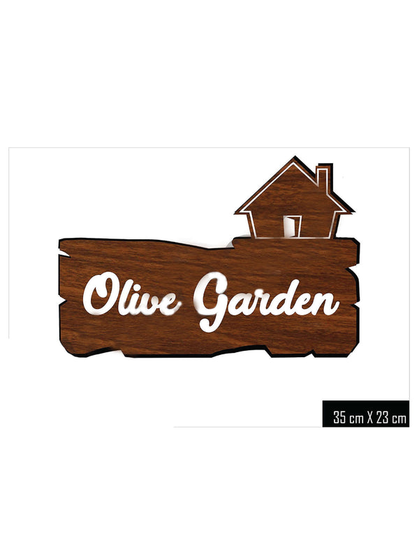 Woopme: Wooden Color Theme Customised Modern Home 3D Name Plate Acrylic Board For House Outdoor & Indoor Uses (Wooden, White)