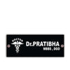 Woopme: Doctor Theme Customised Modern Home Name Plate Acrylic Board For House Outdoor & Indoor Uses (White, Black)