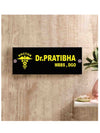 Woopme: Doctor Theme Customised Modern Home Name Plate Acrylic Board For House Outdoor & Indoor Uses (Yellow, Black)