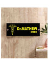 Woopme: Doctor Theme Customised Modern Home Name Plate Acrylic Board For House Outdoor & Indoor Uses (Yellow, Black)