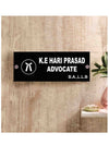 Woopme: Advocate Theme Customised Modern Home Name Plate Acrylic Board For House Outdoor & Indoor Uses (White, Black)