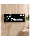 Woopme: Customised Modern Home Name Plate Acrylic Board For House Outdoor & Indoor Uses (White, Black)