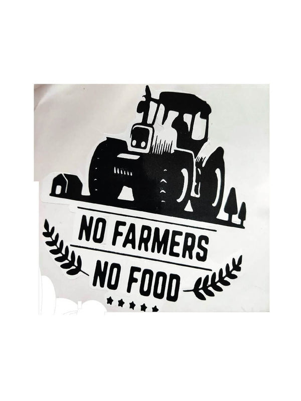 Woopme: No Farmers No Food Exterior Vinyl Decal Sticker For Car and Bike Car Exterior Vinyl Decal Woopme 15 x 15 cms W x H Black 