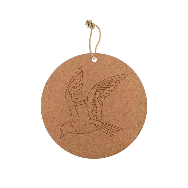 Bird Theme Mdf Pre Marked Mdf Wall Hanging L X H 8 X 8 Inches
