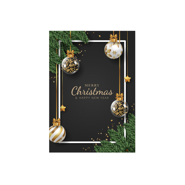 Merry Christmas Happy New Year Theme Poster Home Bedroom L x H 12 Inch x 18 Inch