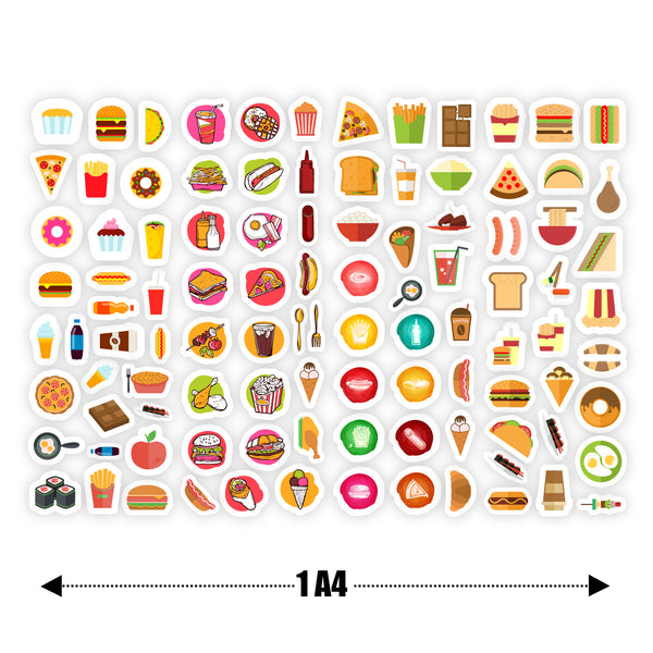 Foods Thee Printed Scrapbook Mini Stickers Laptops Books Mobile Phones