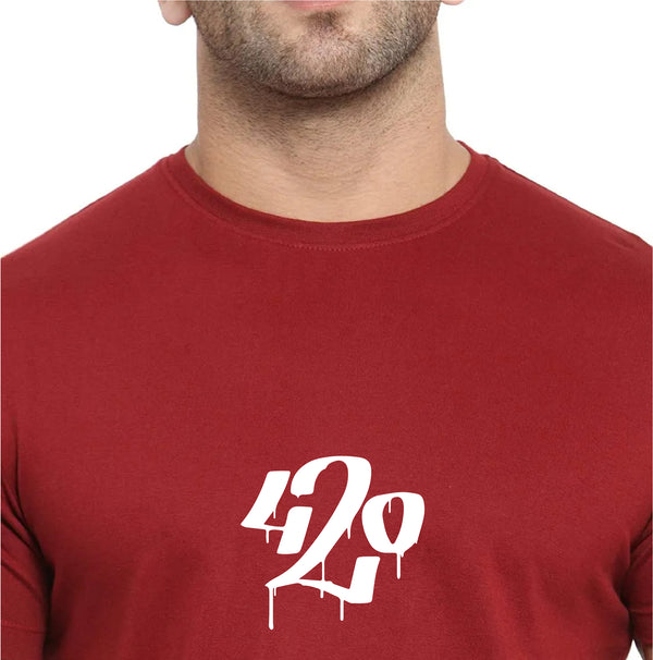 Round Neck Men's Half Sleeve Regular Fit Printed Cotton T Shirt