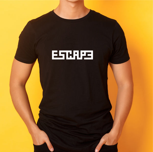 Escape Quotes Men's Round Neck Half Sleeve Regular Fit Printed Cotton T Shirt