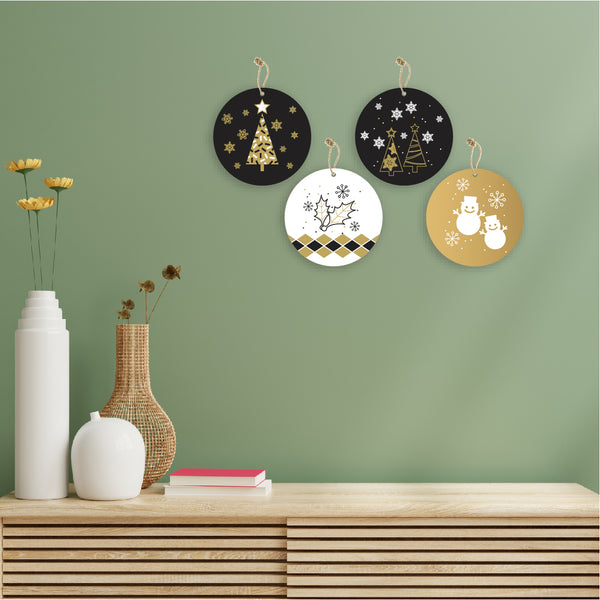 Christmas Theme Wooden Printed Wall Hanging Home House Living Room Décor