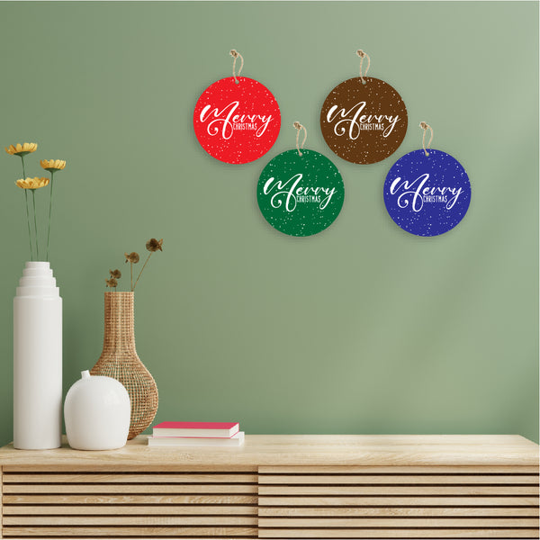 Merry Christmas Theme Wooden Printed Wall Hanging for Home House Living Room Bedroom Décor