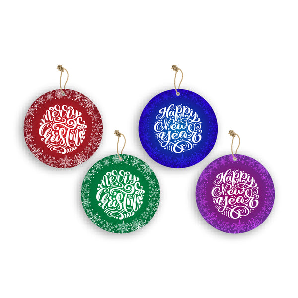 Merry Christmas Happy New Year Wooden Printed Wall Hanging Home House Living Room Décor