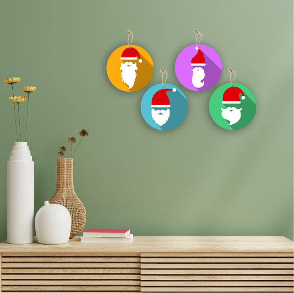 Santa Claus Theme Printed Wooden Wall Hanging Home Decorations House Living Room