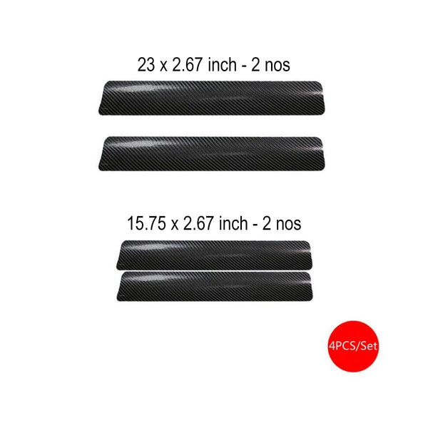 4 PCS Anti-Scratch Door Sill Car Stickers Compatible for Figo Car Exterior Sill Guard Protector Carbon Fiber and Vinyl Sticker