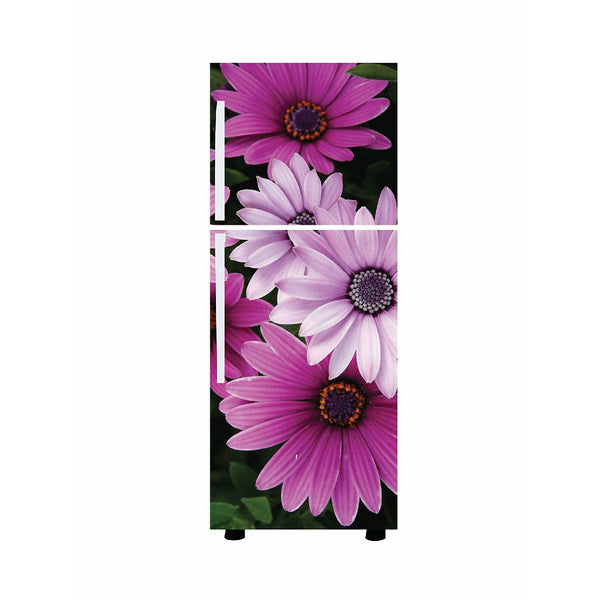 woopme: Refrigerator stickers floral design self adhesive vinyl printed decal for double door fridge refrigerator sticker woopme 