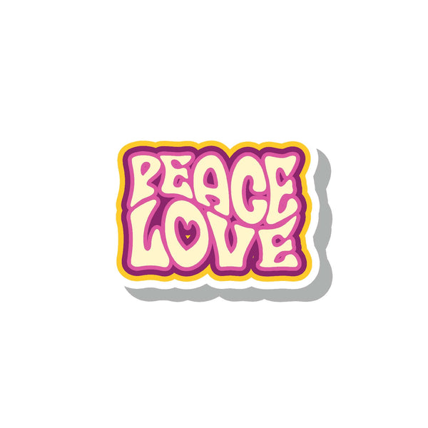 Woopme Peace Love Text Stickers for Laptop ( Multicolored )