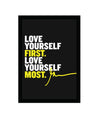 Woopme Love Yourself First Love Yourself Most Synthetic Wood Wall Hanging Photoframe