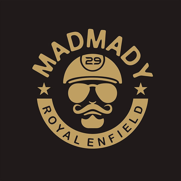 Mad Maddy Royal Enfield Bullet Sides Battery Box Classic Decal Sticker L x H 11.5 x 11.5 cm